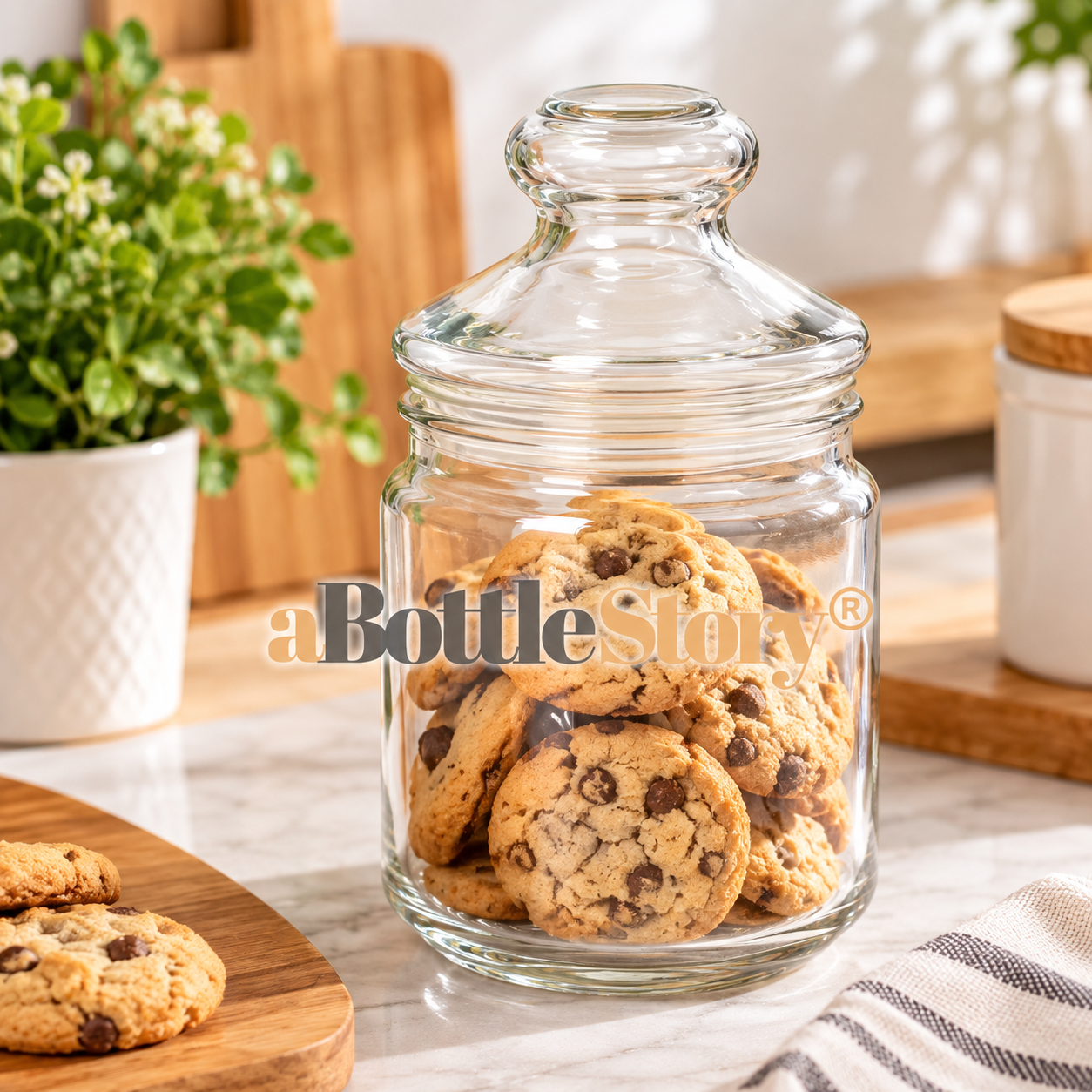 Clear Glass Apothecary Jar with Logo