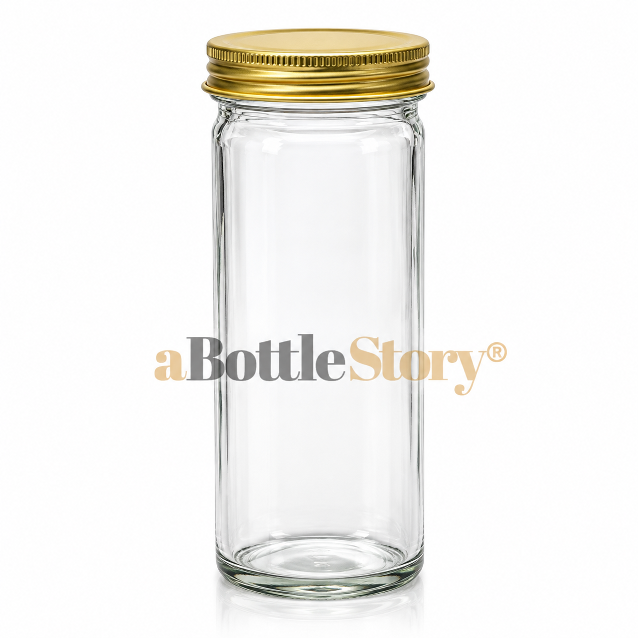 Elegant Gold-Capped Glass Jar