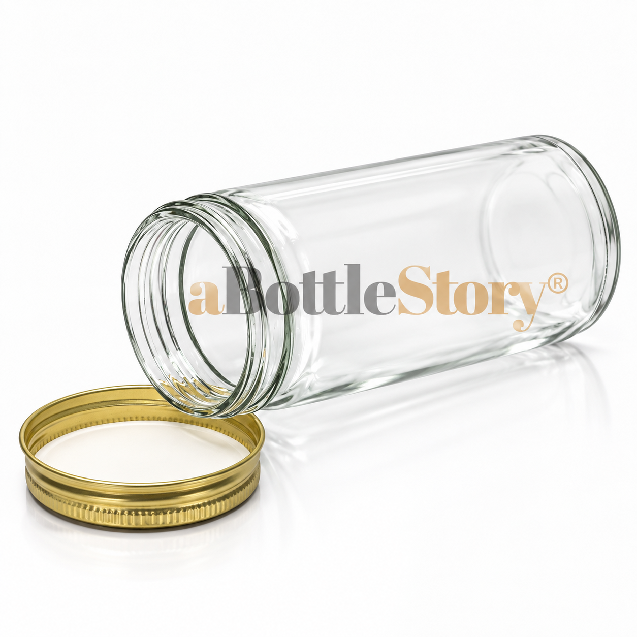 Elegant Gold-Capped Glass Jar