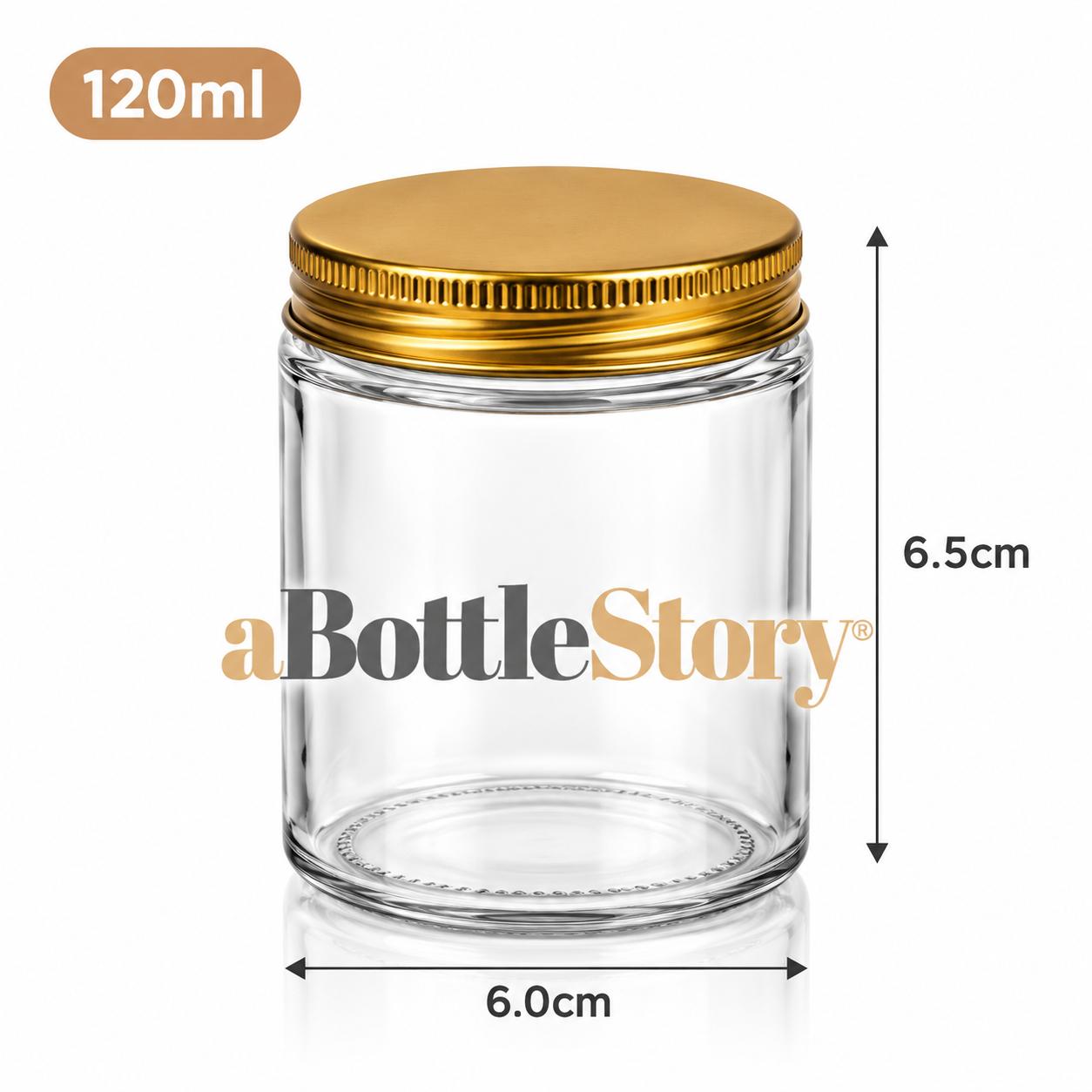 Elegant Gold-Capped Glass Jar