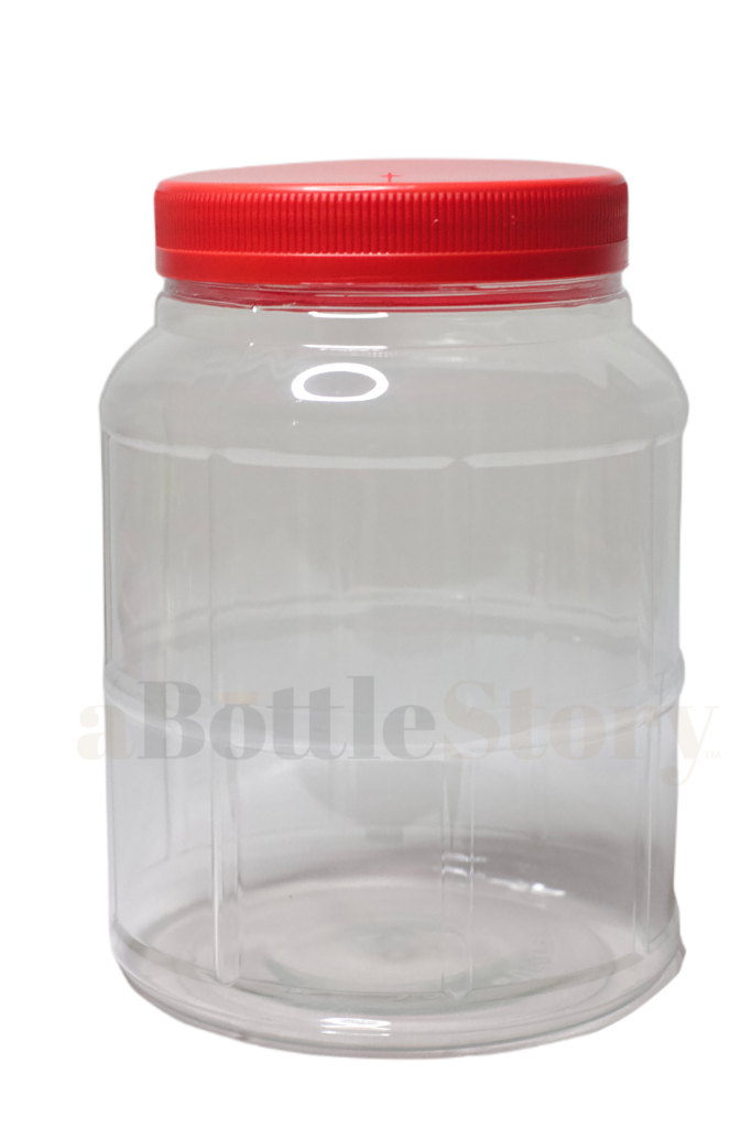 Round Plastic Container (Red) A Bottle Story