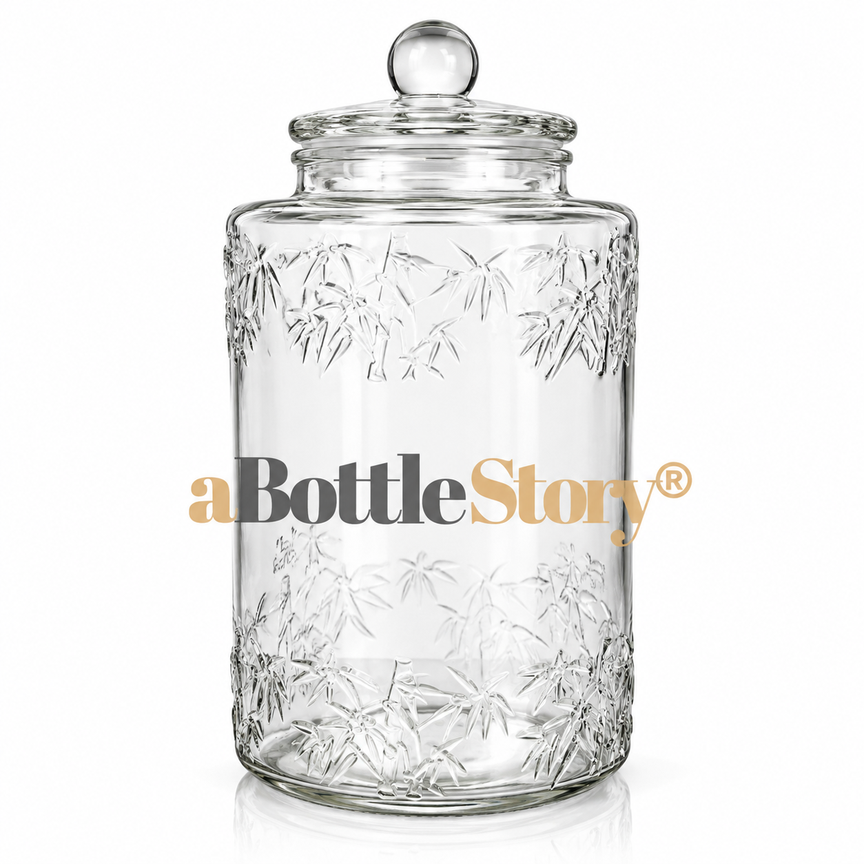 Clear Botanical Glass Apothecary Jar