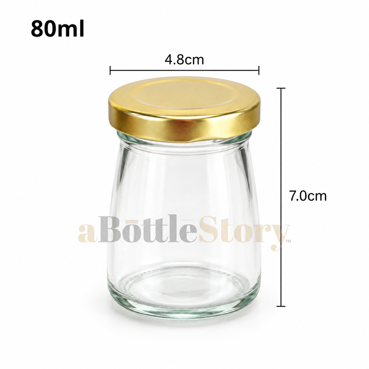 Gold-Lidded Clear Glass Jar Product Shot