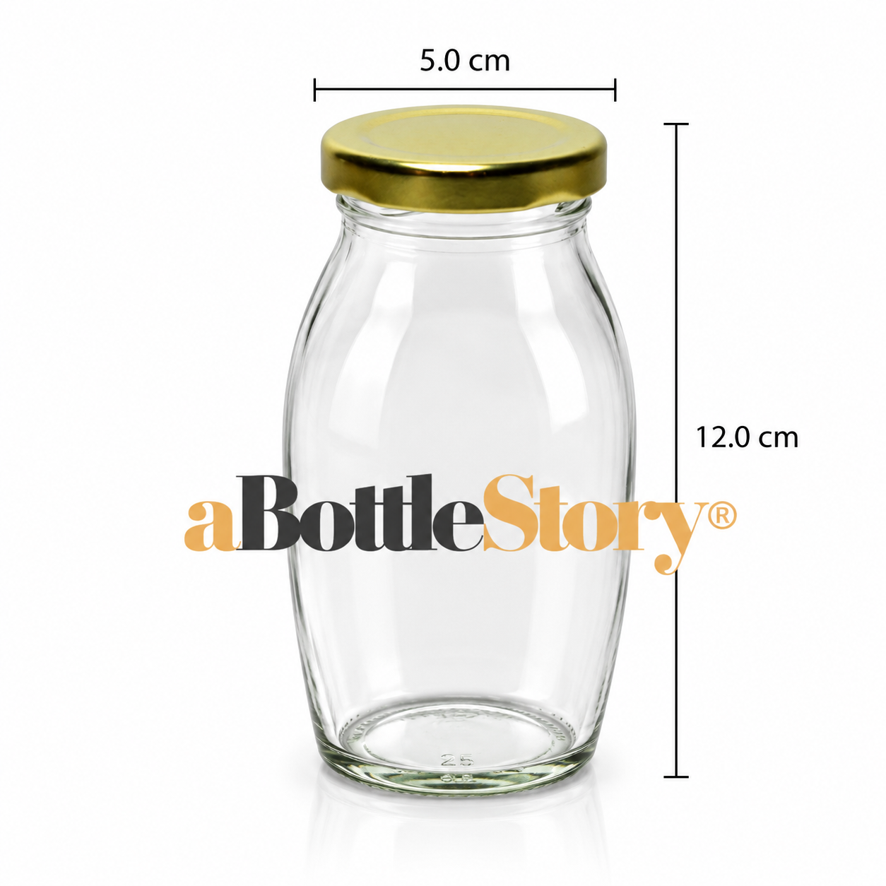 Clear Glass Jar with Gold Lid